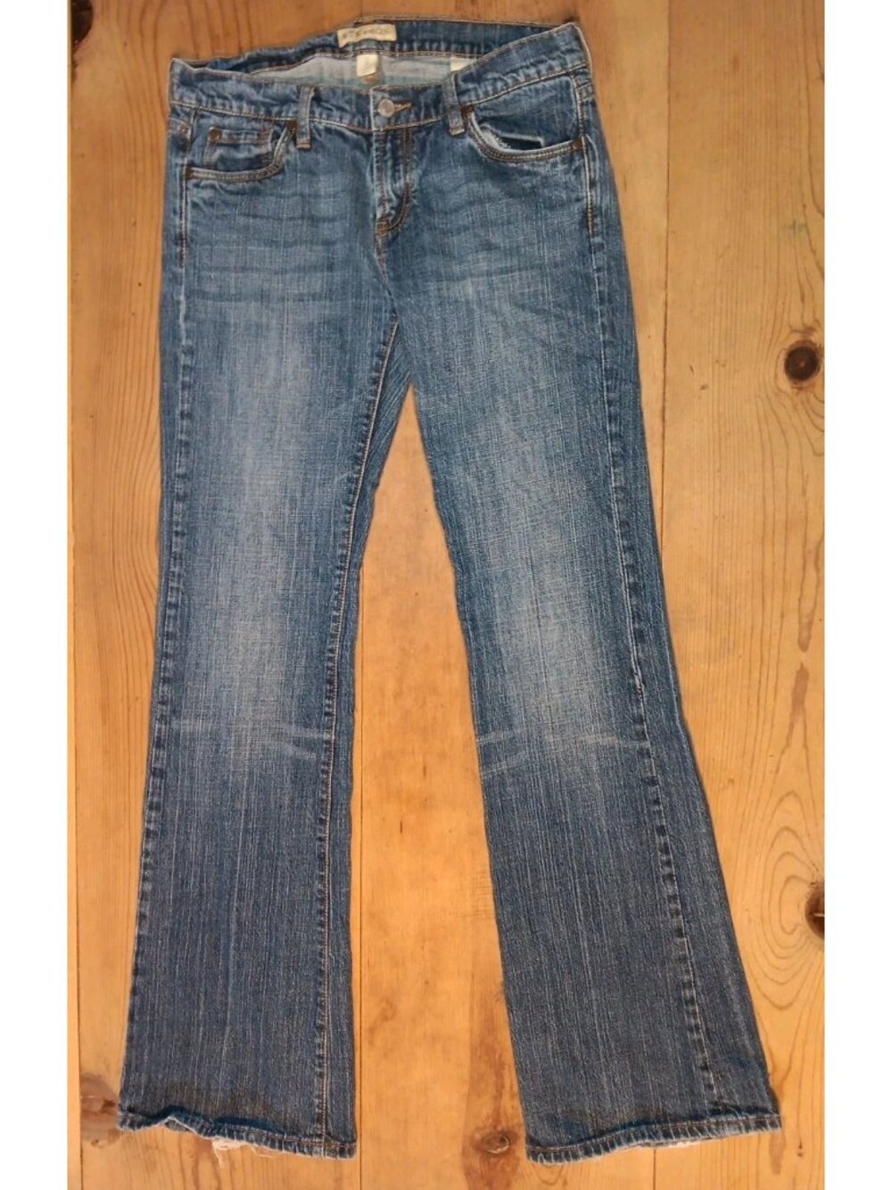 Stetson Jeans Flare Leg Womens 8 Long Medium Wash Blue Stretch Western 32x34